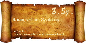 Baumgarten Szabina névjegykártya